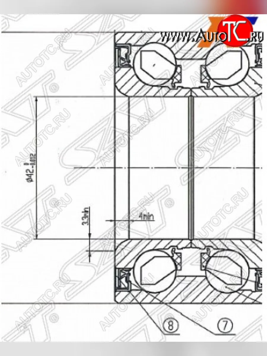 Подшипник передней ступицы SAT (с ABS) Mazda 3/Axela BL дорестайлинг, хэтчбэк 5 дв. (2009-2011)  в Керчи Республика Крым