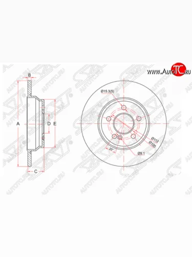 Задний тормозной диск SAT Mercedes-Benz S class  5 W221 (2005-2009) седан дорестайлинг