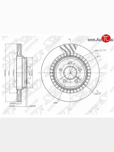 Задний тормозной диск SAT Mercedes-Benz SL class R230 (2002-2008)