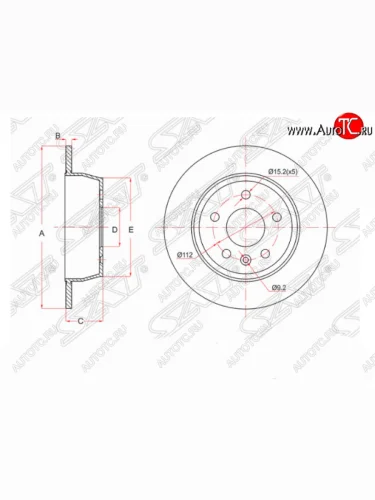 Задний тормозной диск SAT Mercedes-Benz Vito  W638 (1996-2003)
