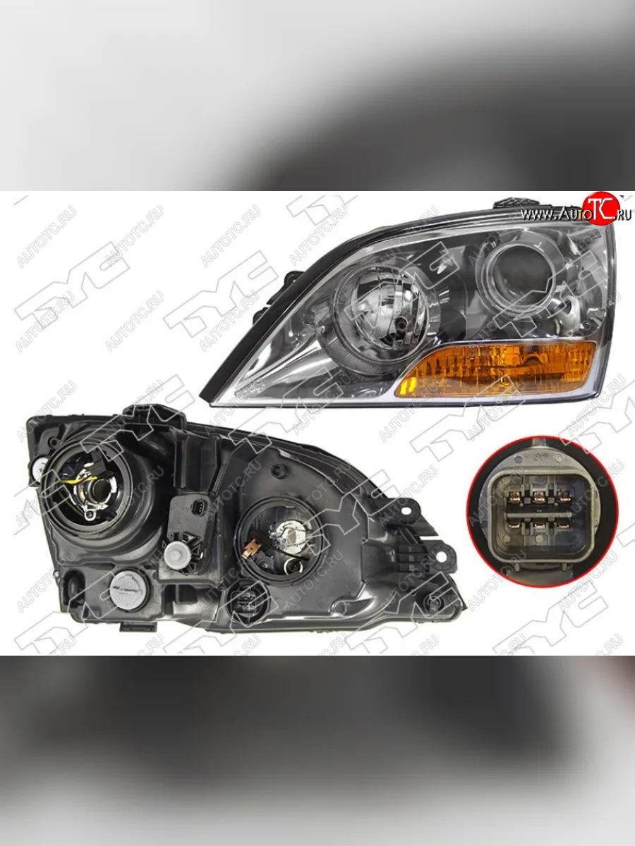 Левая фара передняя TYC (с электрокоректором) KIA Sorento BL рестайлинг (2006-2010)  в Перми Пермском крае