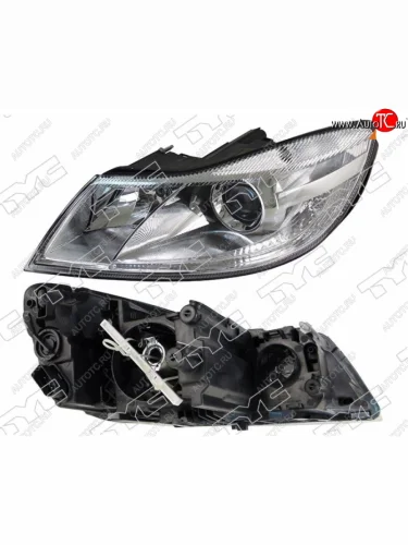 Левая фара передняя TYC (с электрокорректором) Skoda Octavia  A5 (2008-2013) лифтбэк рестайлинг, рестайлинг универсал