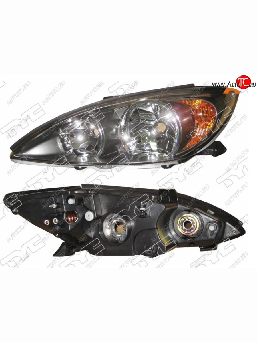 Левая фара передняя TYC (USA, короткое ухо, черная) Toyota Camry XV30 дорестайлинг (2001-2004)  в Самаре Самарской области