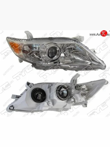 Правая фара передняя TYC (не ксенон, без корректора темная, Евросвет) Toyota Camry XV40 рестайлинг (2009-2011)