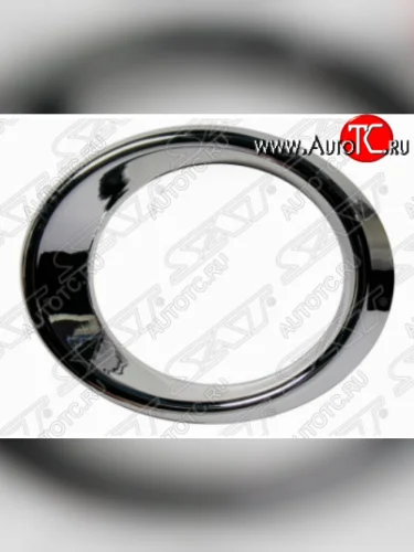 Левая оправа противотуманной фары SAT (хром) Mercedes-Benz C-Class  W204 (2007-2011) дорестайлинг седан