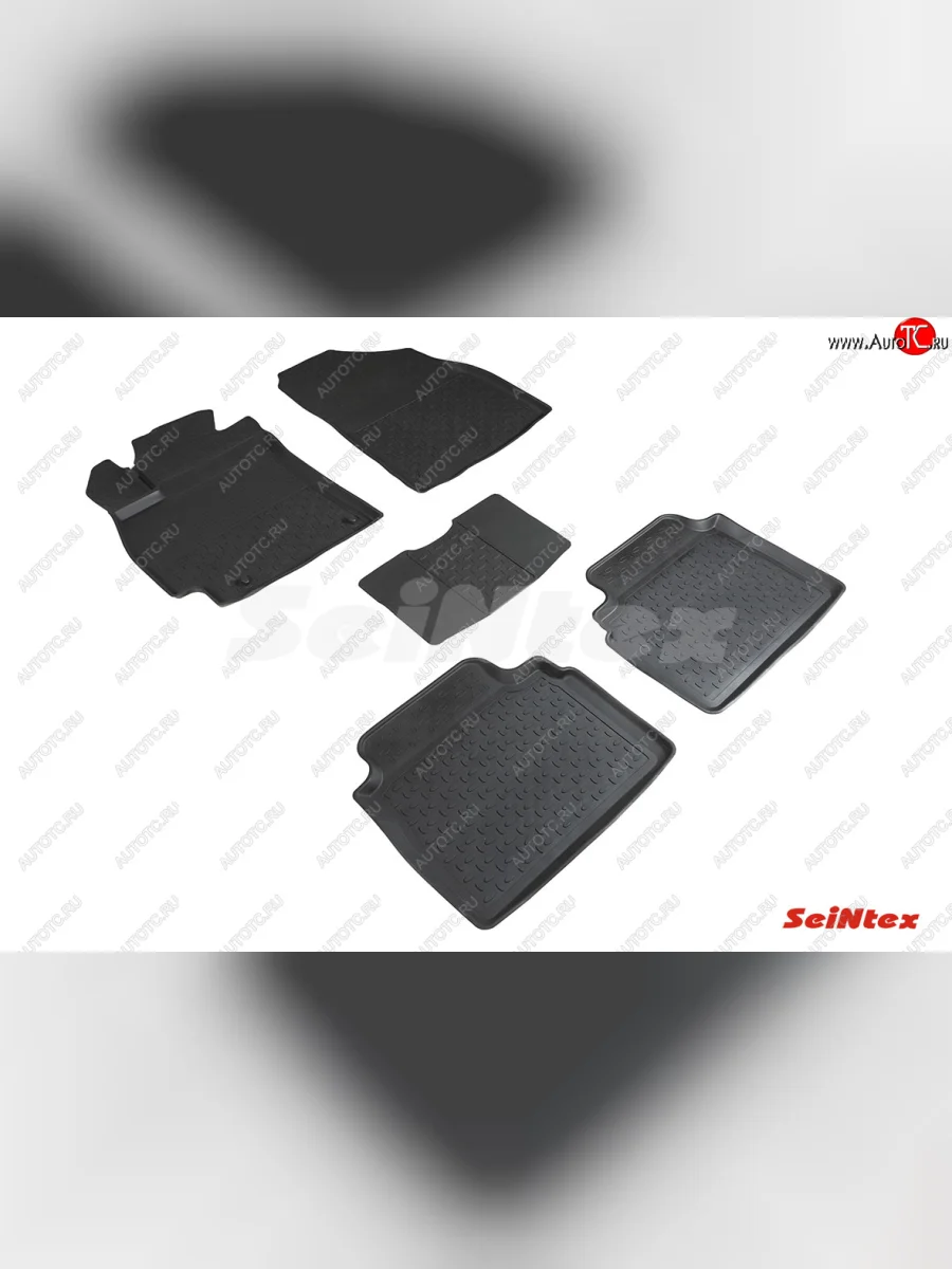 Коврики в салон SeiNtex (резина, высокий бортик) Hyundai Elantra CN7 (2020-2023) (Цвет: черный)  в Керчи Республика Крым