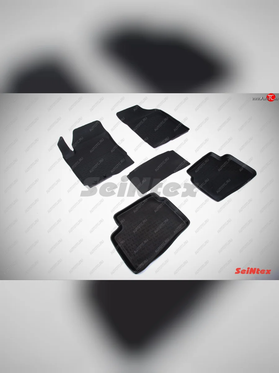 Коврики в салон SeiNtex (резина, высокий бортик) KIA Ceed 1 ED рестайлинг, хэтчбэк 5 дв. (2010-2012) (Цвет: черный)  с доставкой в г. Пермь