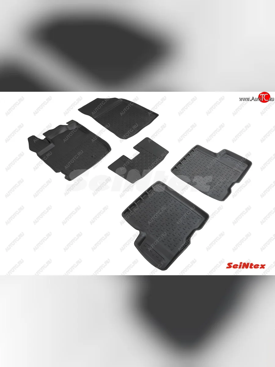 Коврики в салон SeiNtex (резина, высокий бортик) Renault Duster HM рестайлинг (2021-2024) (Цвет: черный)  с доставкой в г. Керчь
