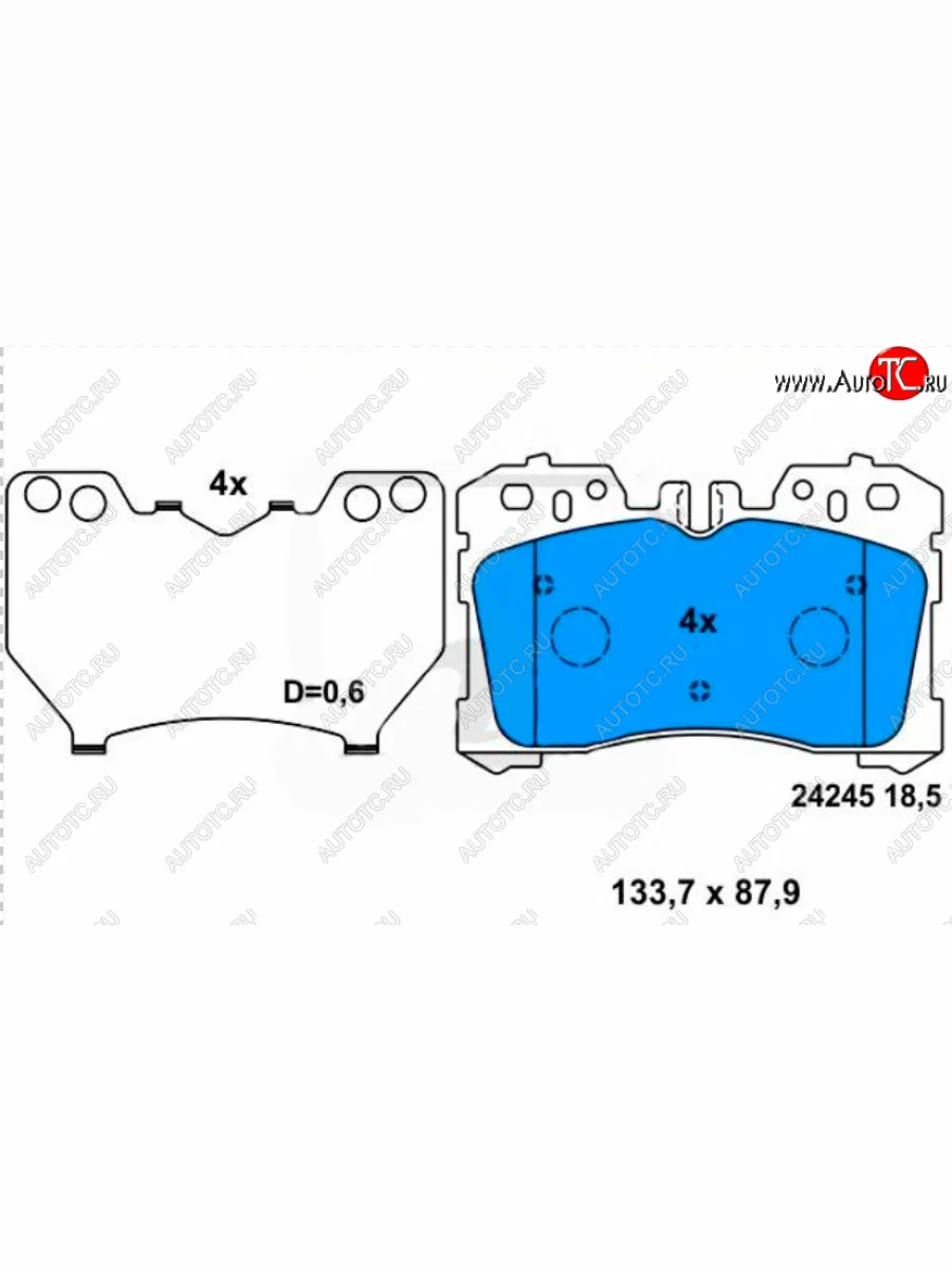 Комплект передних тормозных колодок Toyota (дисковые) Lexus LS600HL XF40 дорестайлинг (2006-2009)  в Перми Пермском крае