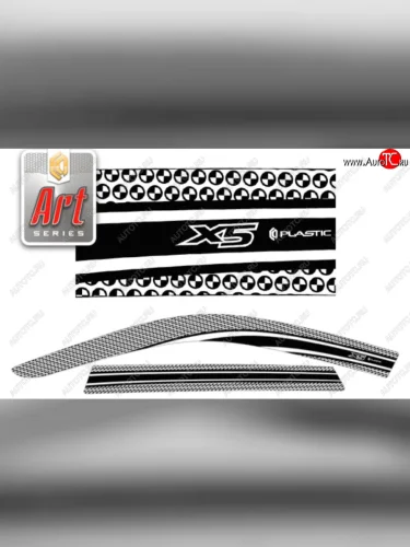 Дефлектора окон CA-Plastic (Серия Art серебро) BMW X5  E53 (2003-2006) рестайлинг