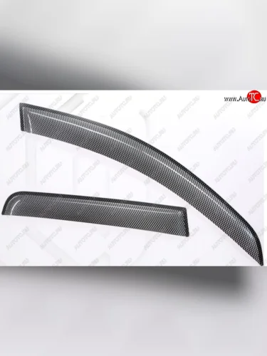 Дефлектора окон CA-Plastic (серия Шелкография карбон-серебро) Chery Tiggo 4 (2018-2023) 1-ый рестайлинг