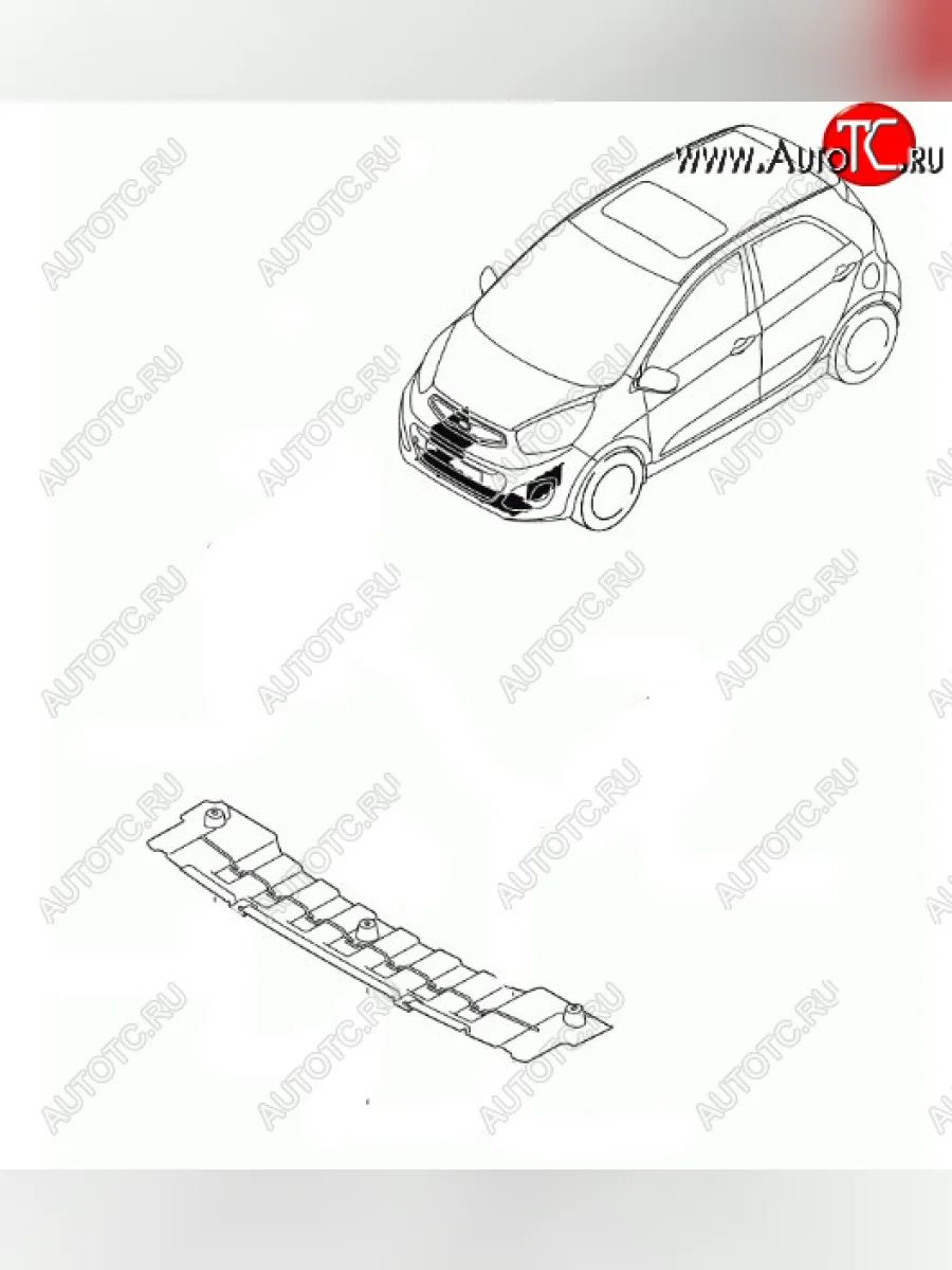 Пыльник переднего бампера HYUNDAI/KIA/MOBIS KIA Picanto 2 TA хэтчбэк 5 дв. дорестайлинг (2011-2015)  с доставкой в г. Пермь