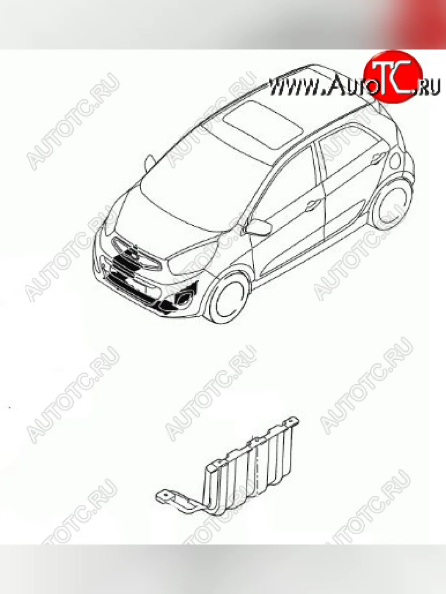 Левый защита двигателя (пыльник) HYUNDAI/KIA/MOBIS KIA Picanto 2 TA хэтчбэк 5 дв. дорестайлинг (2011-2015)  в Перми Пермском крае