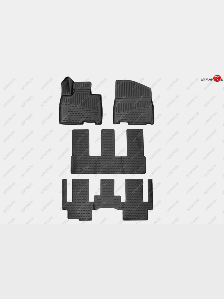 Комплект 3D ковриков салона Element (полиуретан) KIA Carnival KA4 минивэн рестайлинг (2023-2025)  с доставкой в г. Керчь