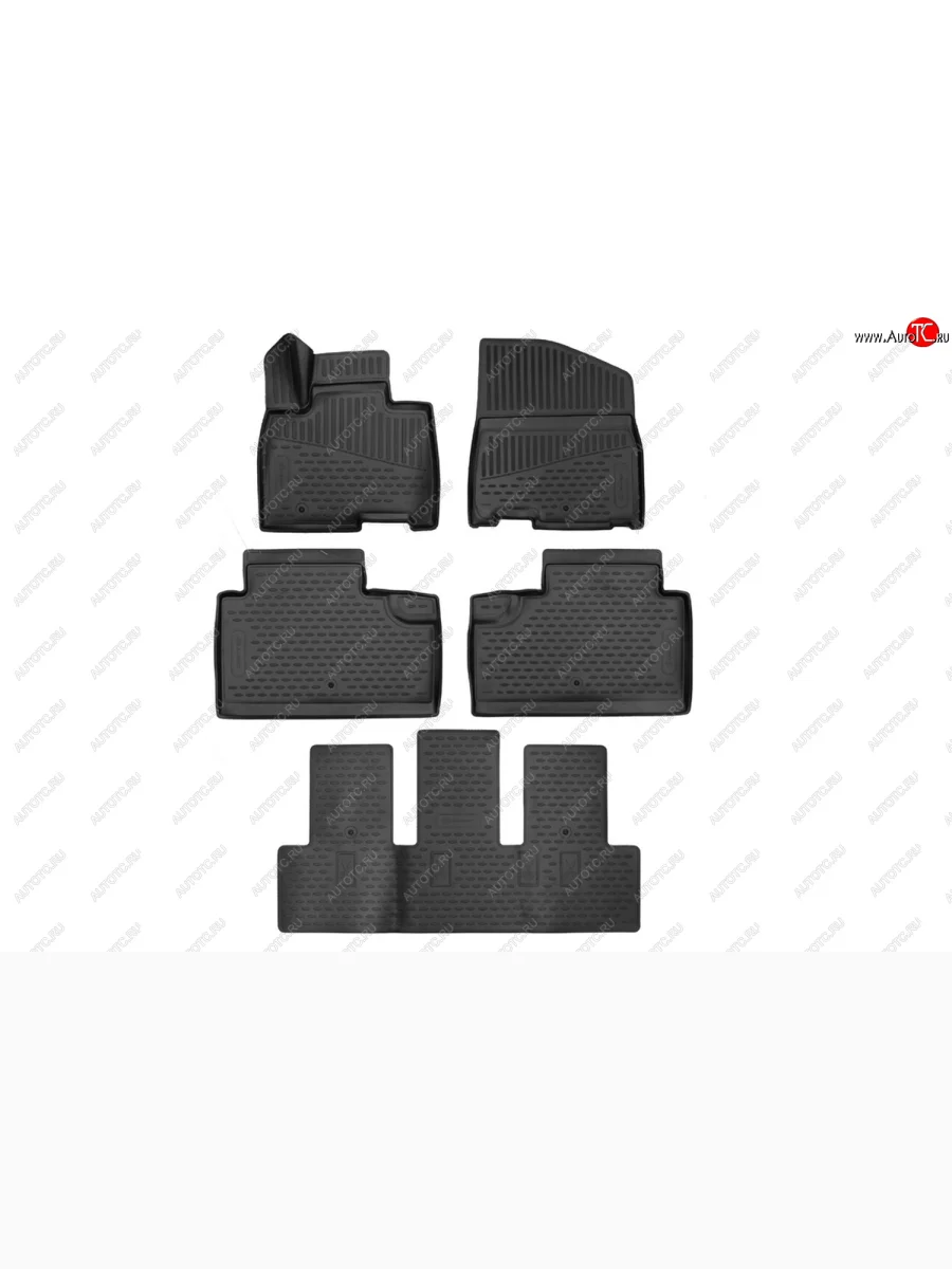 Комплект 3D ковриков салона Element (полиуретан) KIA Carnival KA4 минивэн рестайлинг (2023-2025)  с доставкой в г. Керчь