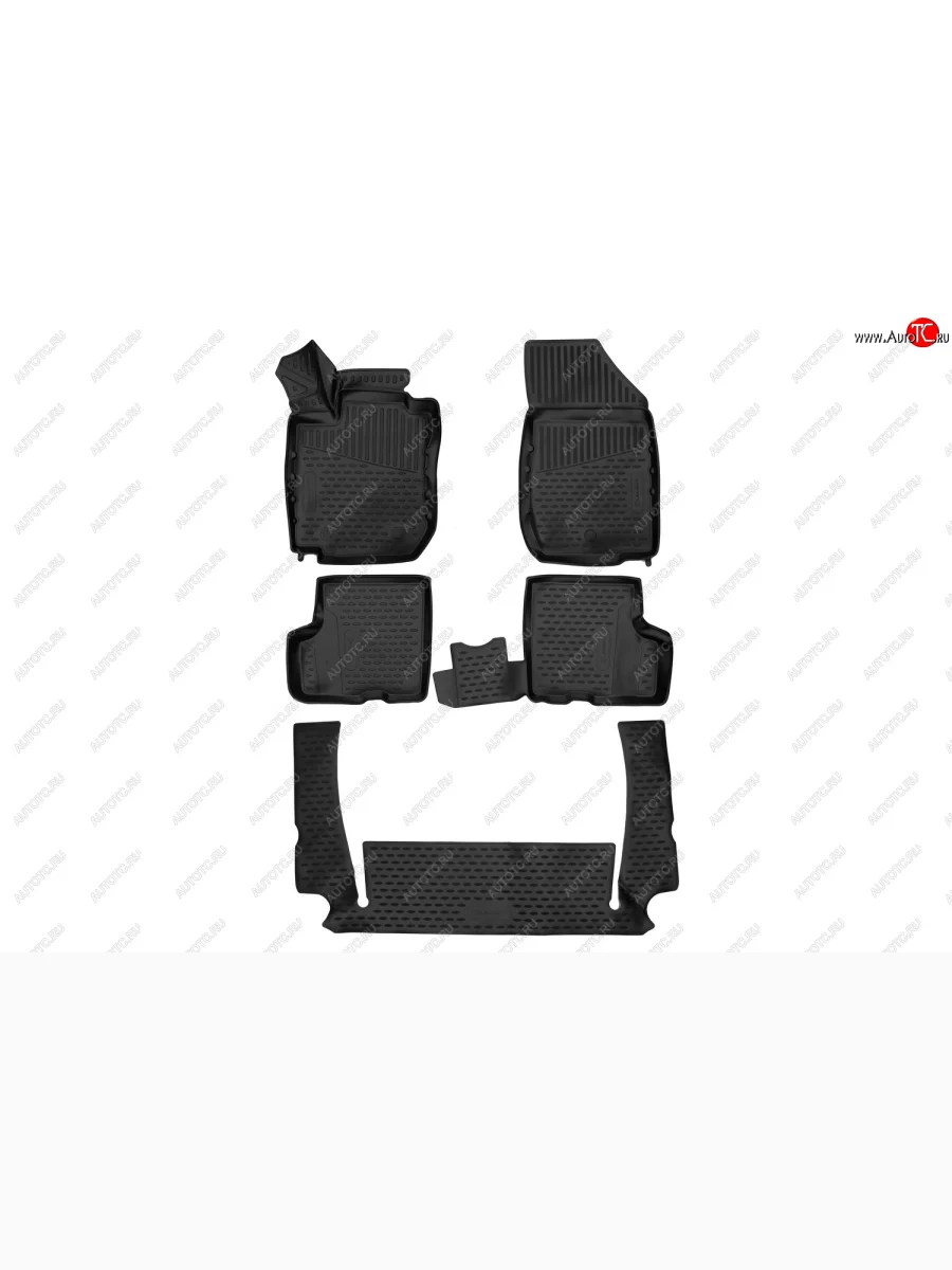 Комплект 3D ковриков салона Element (полиуретан, 7 мест) Лада ВАЗ Ларгус рестайлинг R90 (2021-2025)  с доставкой в г. Пермь