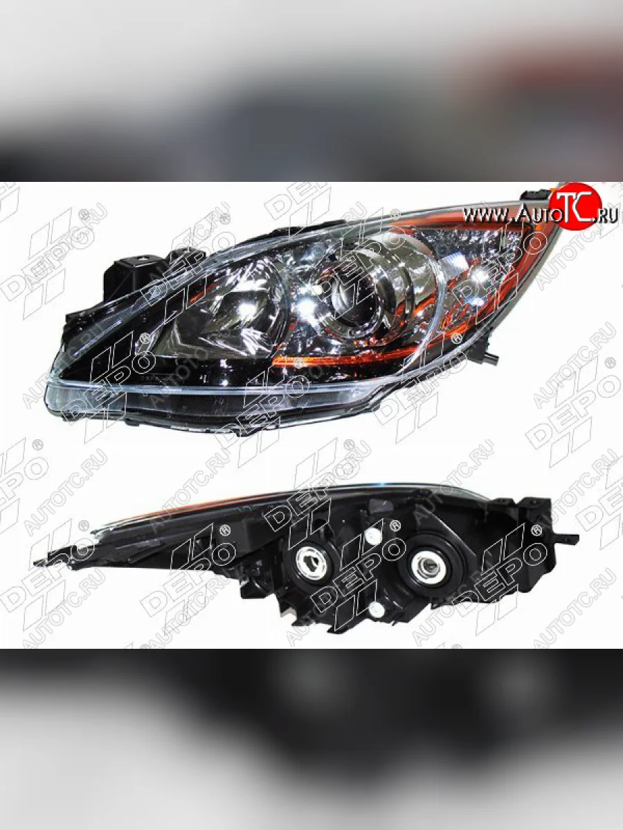 Левая передняя фара DEPO (Евросвет) Mazda 3/Axela BL дорестайлинг, хэтчбэк 5 дв. (2009-2011)  в Керчи Республика Крым