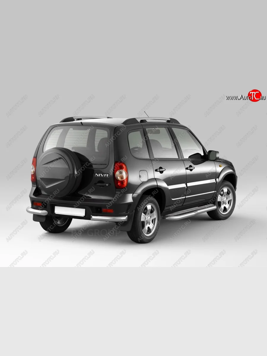 Защита заднего бампера PT GROUP угловая Ø63мм (НПС) LADA Niva Travel 2021-/ LADA Niva 2020-/ CHEVROLET Niva 2 Лада ВАЗ Нива Трэвел (212300-80) (2021-2025) (Нержавейка полированная)  в Керчи Республика Крым