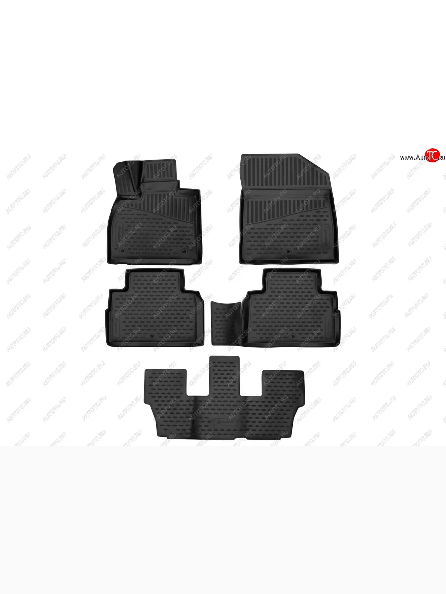 Комплект 3D ковриков салона Element (полиуретан 8 мест) Hyundai Palisade LX2 (2018-2022)  в Керчи Республика Крым