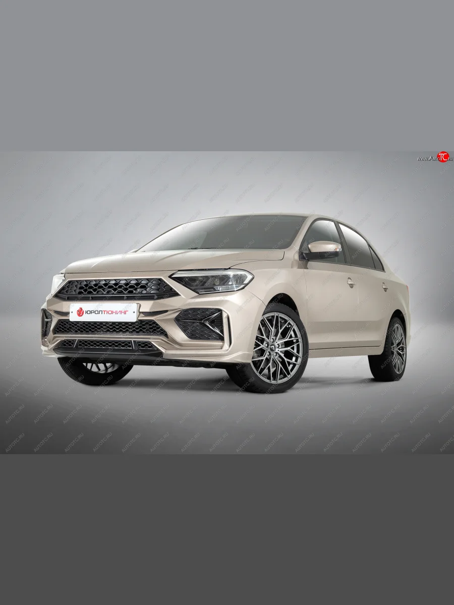 Передний бампер REBOOT Volkswagen Polo Mk6 лифтбек (2020-2022) (без отверстий под парктроник, Окрашенный с выделением диффузора)  в Керчи Республика Крым