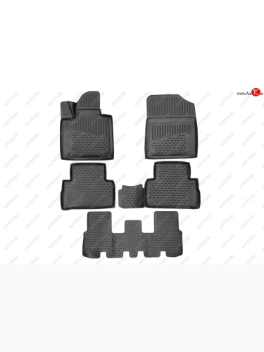 Комплект 3D ковриков салона Element (полиуретан, 7 мест) Hyundai Santa Fe  TM (2020-2022) рестайлинг