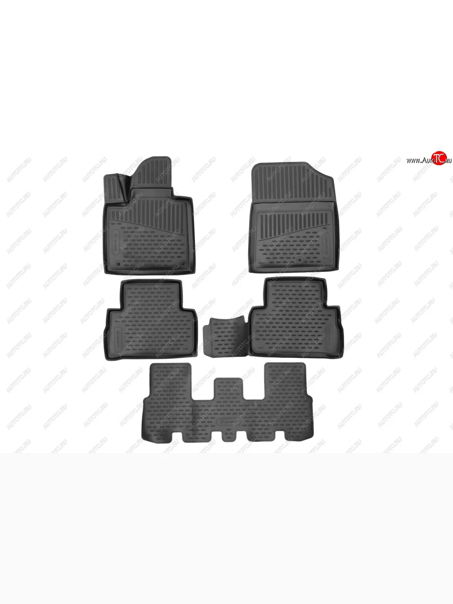 Комплект 3D ковриков салона Element (полиуретан, 7 мест)  Hyundai Santa Fe (2020-2022) TM  в Керчи Республика Крым
