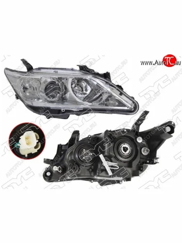Правая фара передняя TYC (галоген, под корректор, Евросвет) Toyota Camry XV50 дорестайлинг (2011-2014)