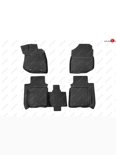 Комплект 3D ковриков салона Element (полиуретан, правый руль) Honda Fit ( GE,  2) (2007-2012) дорестайлинг, GE 1-ый рестайлинг