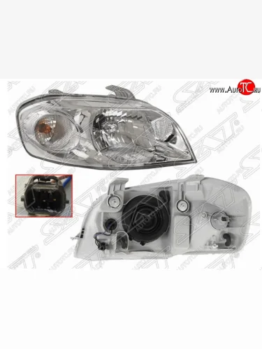 Правая передняя фара SAT (под электрокорректор) Daewoo Gentra седан (2005-2011)