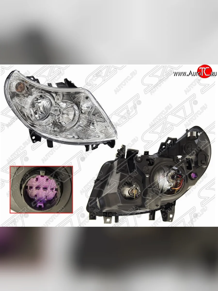 Правая передняя фара SAT (с электрокорректором, 8 контактов, фиолетовый разъем) Fiat Ducato 250 (2006-2014)  в Самаре Самарской области