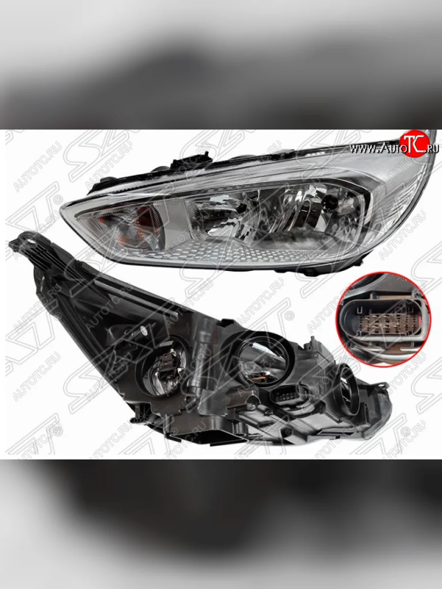 Передняя левая фара SAT (хром, с электрокорректором) Ford Focus 3 хэтчбэк рестайлинг (2014-2019)  в Керчи Республика Крым