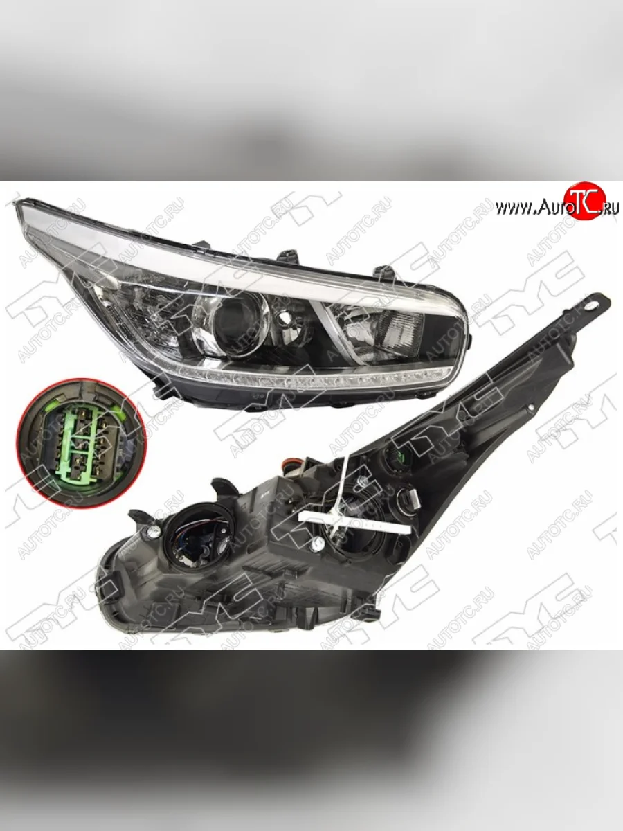 Правая фара передняя TYC (галоген, LED) KIA Ceed 2 JD дорестайлинг универсал (2012-2016)  с доставкой в г. Керчь