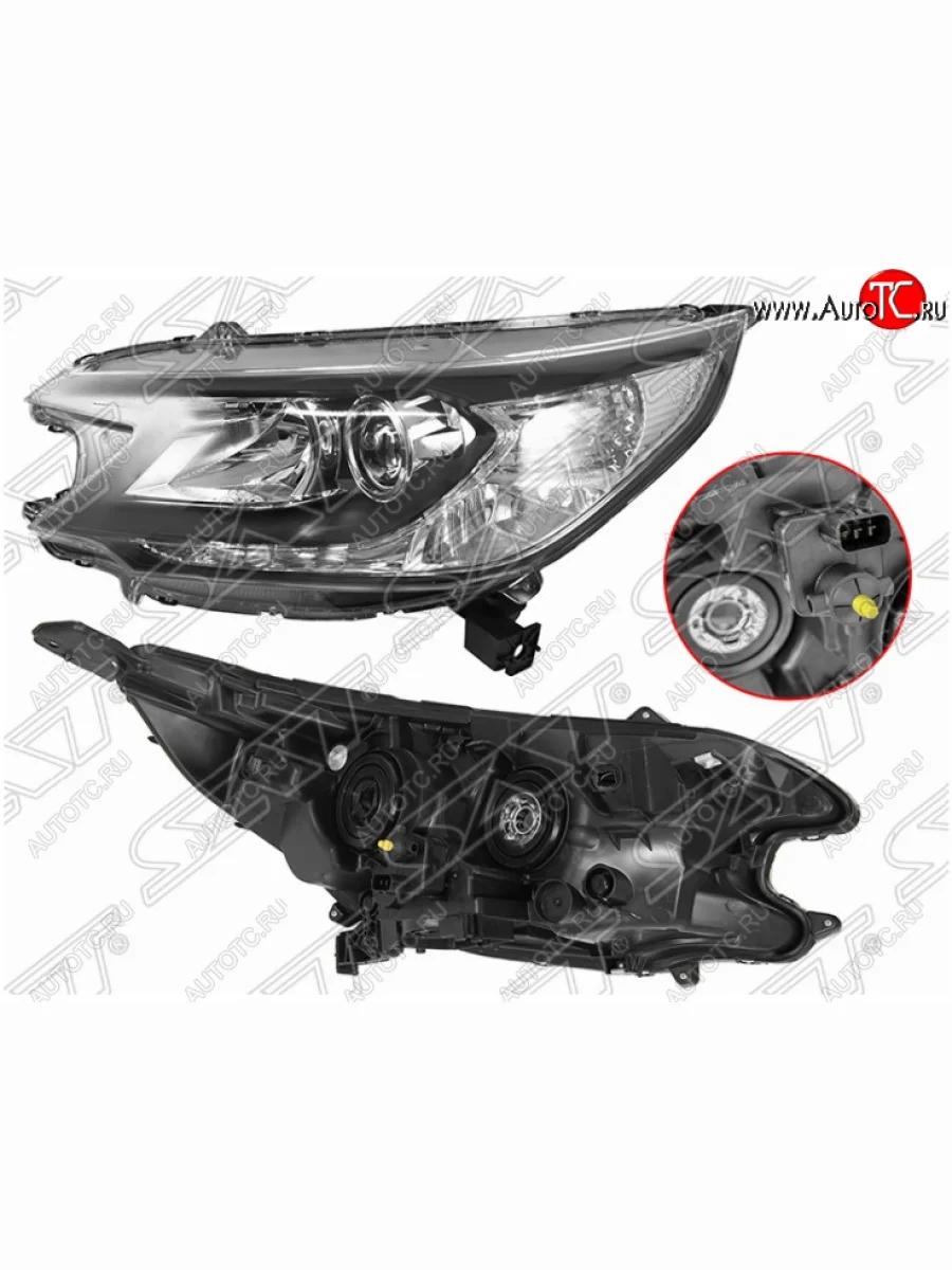 Левая фара передняя SAT Honda CR-V RM1,RM3,RM4 дорестайлинг (2012-2015) (Галоген, с электрокорректором, не диодная)  в Керчи Республика Крым