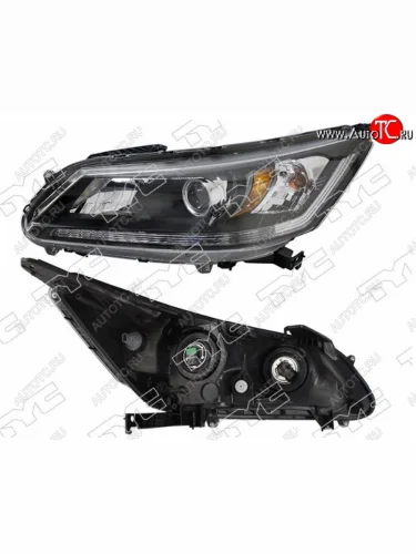 Левая фара передняя TYC (диодная полоса, Евросвет) Honda Accord  9 CR (2013-2016) седан дорестайлинг
