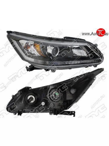 Правая фара передняя TYC (диодная полоса, Евросвет) Honda Accord 9 CR седан дорестайлинг (2013-2016)