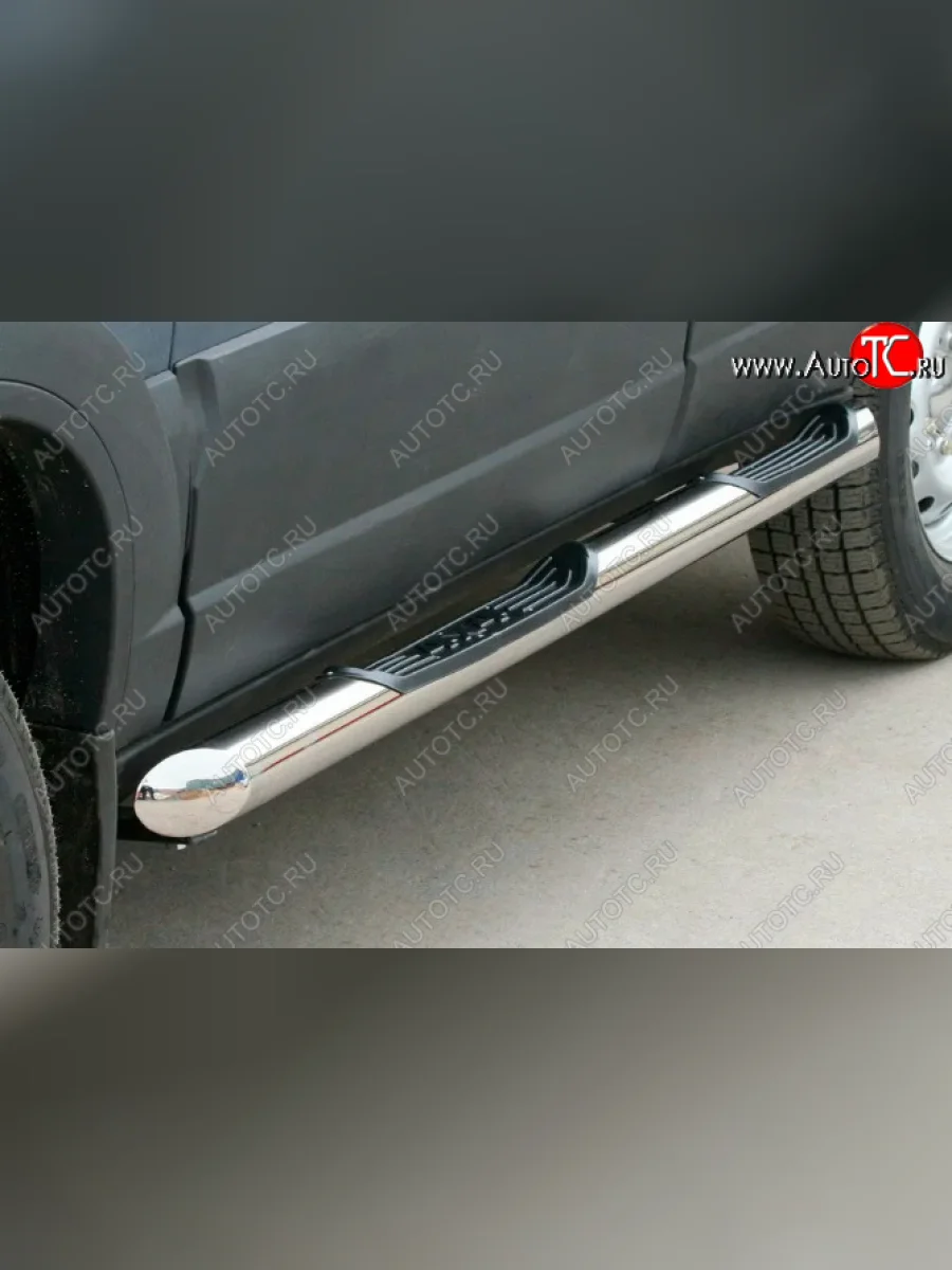 Защита порогов ТехноСфера (Техно Сфера) (D76, с проступями) Mercedes-Benz Vito W639 дорестайлинг (2003-2010) (Нержавеющая сталь)  в Керчи Республика Крым