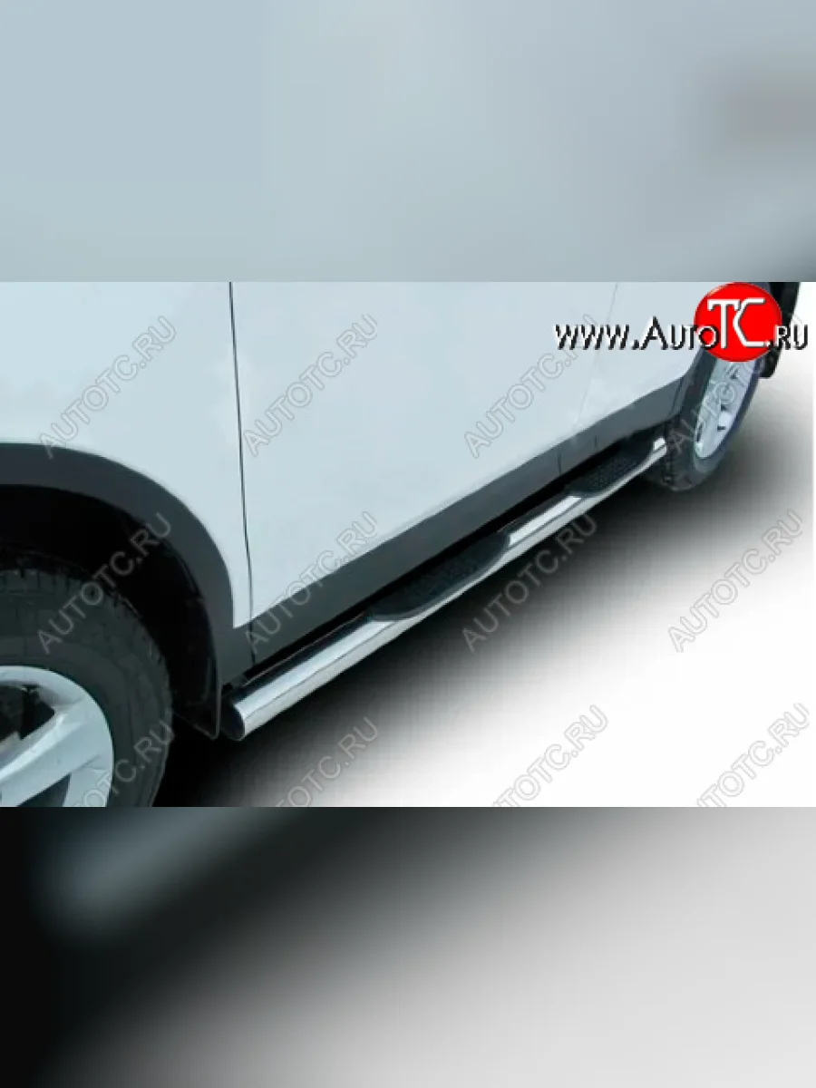 Защита порогов ТехноСфера (Техно Сфера) (D76, с проступями) Mercedes-Benz Vito W639 дорестайлинг (2003-2010) (Серебристый)  в Керчи Республика Крым