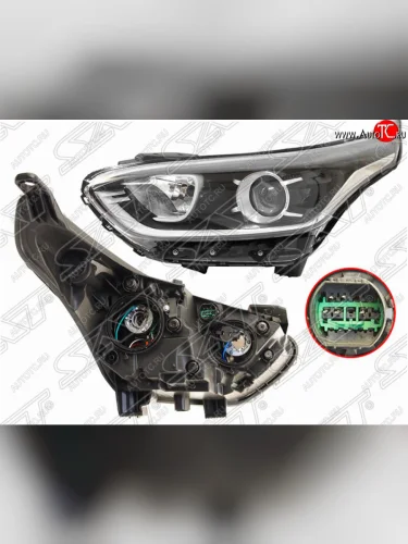 Левая передняя фара SAT (Галоген) KIA Cerato  4 BD (2018-2021) дорестайлинг седан, дорестайлинг, хэтчбэк