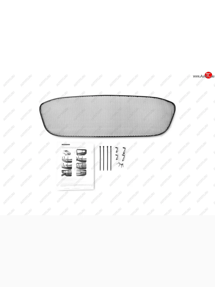 Сетка на бампер внешняя Arbori (15 мм) Лада ВАЗ Калина 2192 хэтчбек (2013-2018) (Черная)  в Керчи Республика Крым