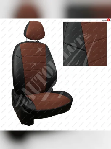 Чехлы сидений AUTOPILOT Алькантара (40/60 без подлокотника, Standart / Classic) (Черный + Шоколад) Toyota Corolla  E210 (2018-2022) седан дорестайлинг