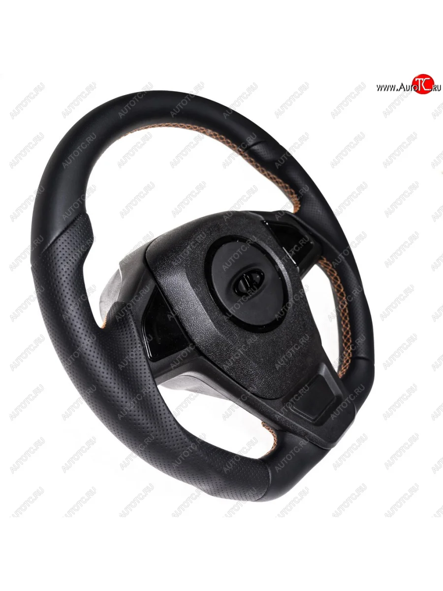 Рулевое колесо Барс Анатомическое (экокожа, Ø360 мм)  Лада ВАЗ  2108, 2109, 21099, 2110, 2111, 2112, 2113, 2114, 2115, Надежда  2120 (Цвет: оранжевый)  с доставкой в г. Керчь