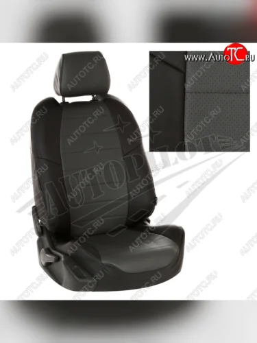 Чехлы сидений AUTOPILOT Экокожа (ЗС 40/60) (Черный + Темно серый) Audi A1  8XA хэтчбэк 5 дв. (2010-2018) дорестайлинг, рестайлинг