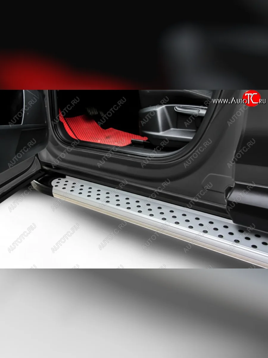 Пороги алюминиевые Slitkoff  Mitsubishi Outlander (2012-2014) GF (Standart Silver)  в Самаре Самарской области