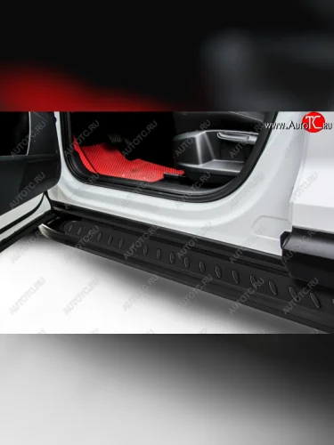 Пороги алюминиевые Slitkoff (Prestige Black) KIA Sportage  3 SL (2010-2016) дорестайлинг, рестайлинг