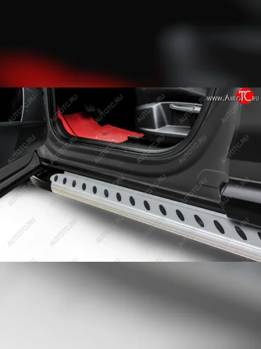 Пороги алюминиевые Slitkoff (Prestige Silver) Zotye T600 (2014-2021)