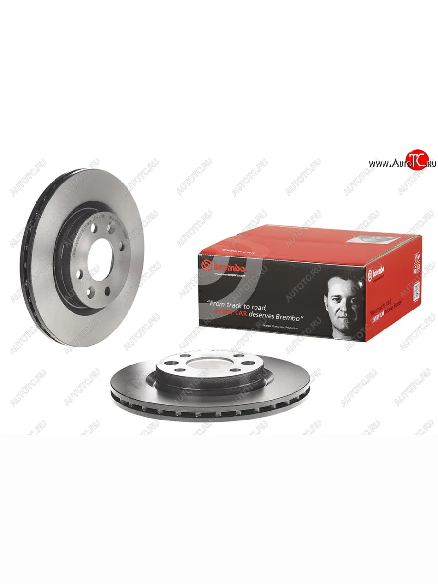 Комплект передних тормозных дисков BREMBO (вентилируемые, Ø259) Лада ВАЗ Ларгус рестайлинг R90 (2021-2025)  с доставкой в г. Пермь