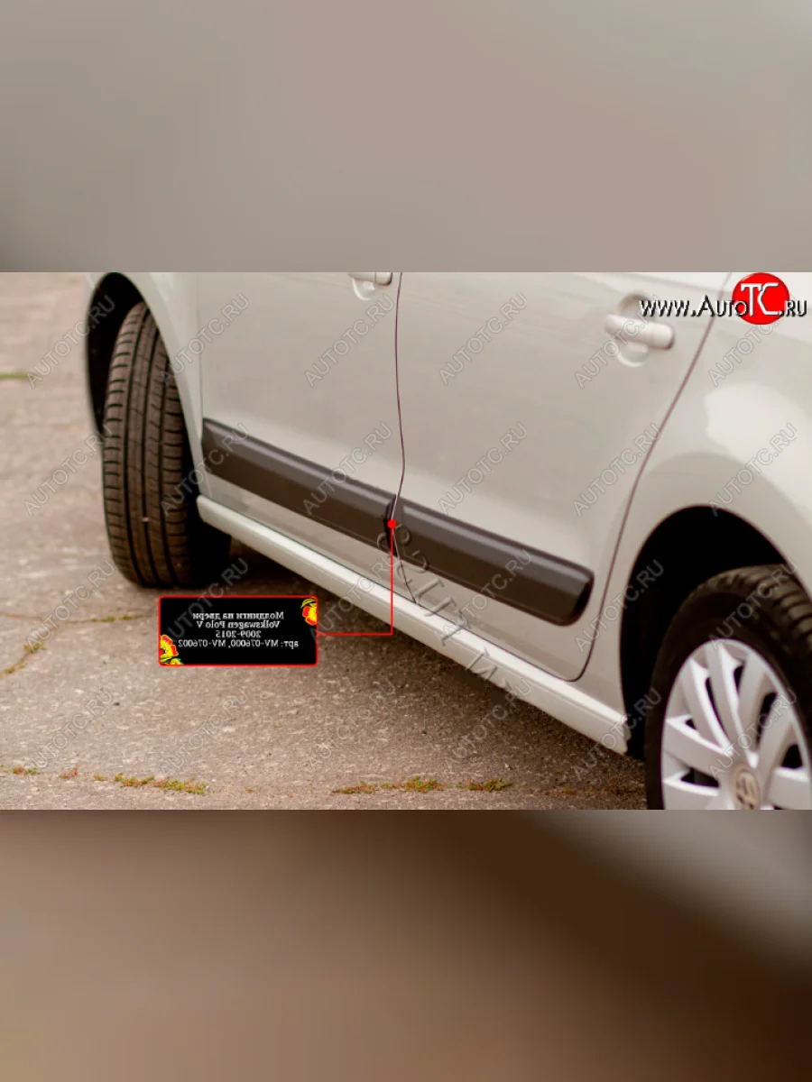 Молдинг задней двери RA (левый) Volkswagen Polo Mk5 6R,6C,61 седан рестайлинг (2015-2020) (Поверхность глянец (под окраску), Неокрашенный)  в Самаре Самарской области