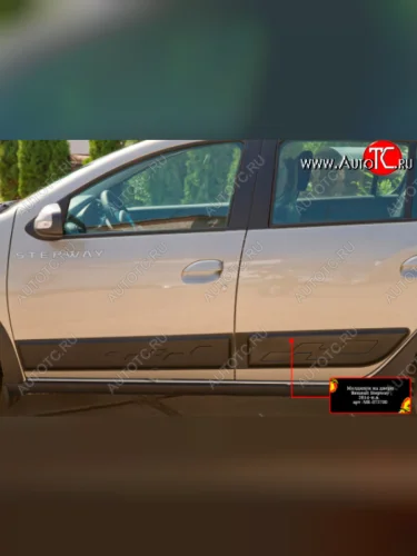 Молдинг двери RA (задний левый) (Поверхность глянец (под покраску)) Renault Sandero  2 - Sandero Stepway  2