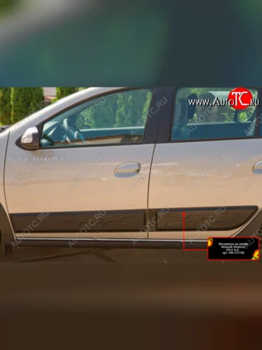 Молдинг двери RA (задний левый) (Поверхность шагрень) Renault Sandero  2 - Sandero Stepway  2