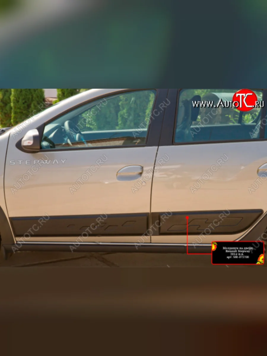 Молдинг двери RA (задний левый)  Renault  Sandero  2, Sandero Stepway  2 (Поверхность шагрень)  в Воронеже Воронежской области